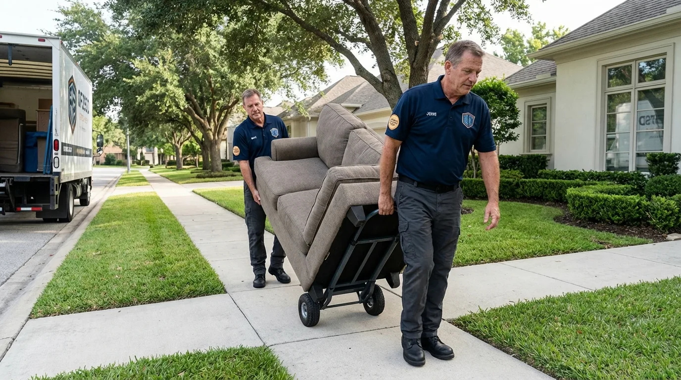 Local residential moving crew loading furniture in Montgomery, PA